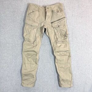 G-Star Raw Pants Men 29x32 Tan Rovic Zip 3D Straight Tapered Cargo Tactical BDU